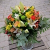 Ramo de flores Alegría Lilium Oriental, Margarita, Ranunculo, Hypericum, Alstromeria